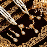 New pearl necklace set for women middle east arabic tendy women jewelry set festival wedding