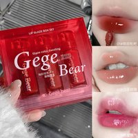3 PCS 3Color Lip Glaze Sets Durable Moisturizing Light Breathable Glossy Non-Sticky Lip Gloss for Full-Look Lips Long-Lasting