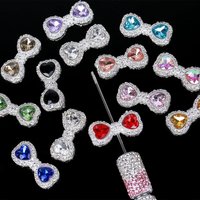 5pcs Assorted Sparkling Double-Sided Bow Tie Rhinestone Design Alloy Beads DIY Handmde Crafts Beads For Jewelry Making Beaded