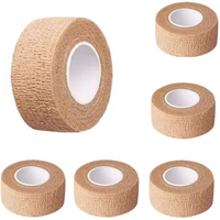 6PCS Disposable Self Adhesive Bandage 2.5cm*4.5m Elastic Breathable Tearable Gauze Tape for Handle Grip Tightening First Aid
