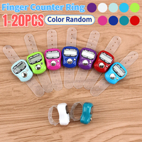 1-20pcs Finger Counter Ring 5 Digital LED Electronic Handheld Tally Counter Clicker Counter W/Islamic Tasbih Bead Color Random