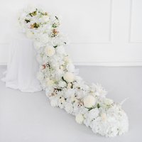 Uflower 200cm Artificial Wedding Flower Arrangement Luxury Red Peony for Table Centerpieces Backdrop Archs Party Stage Floral