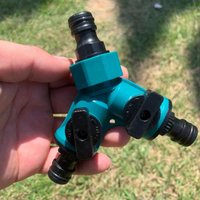 Plastic Y Connector 3/4" Garden Hose Splitter with Dual Shut Off Valves Quick Connect Water Diverter for Tap Irrigation Watering