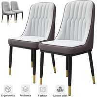2pcs PU Leather Dining Chair Golden Horn Kitchen Dining Room Living Room Bedroom Study Coffee Shop Dining Chairs Home Kitchen Dining Room Food Service Seating & Booths for Home Kitchen Living Room