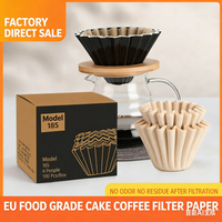 50/100pcs Hand Brewed Drip Filter Coffee Filter Paper, Fits B75 Coffee Dripper & 1-2 Cups Wave Dripper Coffee Filter Papers