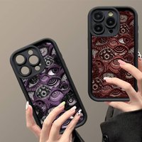 Gothic Scary Black Red Monster Eyeballs Soft Silicone Case For iphone 17 Air 16 15 14 13 12 11 Pro Max Plus TPU Phone Cover
