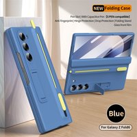 For Samsung Galaxy Z Fold 8 Ultra Z Fold 8 7 6 5 4 Hinge Protection Luxury Case, with Stylus and Kickstand Drop-Proof Cover