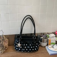 Exquisite Polka Dot Soft PU Shoulder Bags Zipper Retro Fashion Large Capacity High Quality Handbags for Women 2026 New