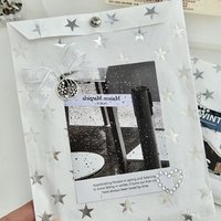 10pc Simple Silver High-End Star Hot Stamping Paper Bag Card Out Kraft Paper Packaging Envelope Courier Pouch Gift Packaging Bag