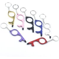 Multifunctional Hand Tool Edc metal Keychain Door Opener No Touch Hygiene Hand Key
