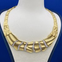 Falair Vintage Gold Plated Copper Zircon Jewelry Set for Women Dubai Style Party Accessory with Necklace Ring Earrings Bracelet