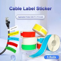 12*109mm Cable Thermal Label Stickers Adhesive Roll Printable Sticker Tape Paper Wire Network Identification For D30 P11 P15