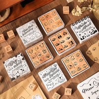 9 Funny Animal Pattern Wooden Seals, Scrapbook Decoration Brochure Seals Stylish Gifts for Classmates and Friends