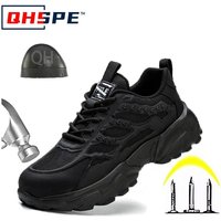 White Lightweight Comfortable Safety Work Shoes Steel Toe Puncture Proof Men Women Work Sneakers