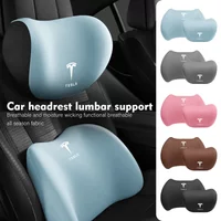 For Tesla Car Back Support Headrest Neck Pillow Memory Cotton Lumbar Model 3 Y S X Roadster