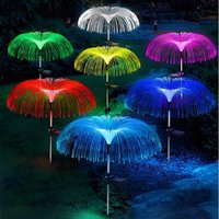 Solar Power 7 Colors Changing Outdoor Jellyfish Lawn Waterproof Decor Lamp Solar Flowers Ground Lights for Garden Yard Pathway