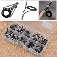 Fishing Rod Guide Tip Repair Kit Set 8/80Pcs Rod Building Guide Stainless Steel Ceramic Ring Saltwater Freshwater Fishing Box