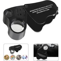 30X 60X Illuminated Jewelers Loupe Magnifier Foldable Jewelry Magnifier With Bright LED Light For Gems Jewelry Coins Stamps