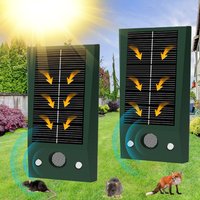 Outdoor waterproof solar-powered animal repeller with LED flashing light for mouse repelling, Bats, birds