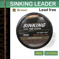 1 Piece Carp Fishing Tackle Sinking Leader Line 10m/60lb Lead Free Green/Brown 16x Braided Line For Carp Hair Rig Accessories