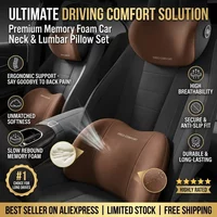 Memory Cotton Car Seat Headrest Universal Soft Slow Rebound Protection Neck and Waist Support Cushion Car Accessories Interior