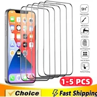 1-5Pcs Tempered Glass For IPhone 17 16 15 14 13 12 11 Pro Max X XR 12Mini 13Mini 8 7 6 14 Plus SE X XS XR Glass Screen Protector