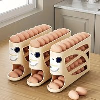 4-Tier Rolling Egg Storage Container for Refrigerator Holds 30 Eggs Organizer Rack Large Capacity Kitchen & Fridge Storage Box