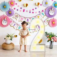 93CM Giant Figure Balloon Filling Box with Lights Number 1 2 3 Frame Box Balloon DIY Baby Shower Wedding Anniversary Decoration