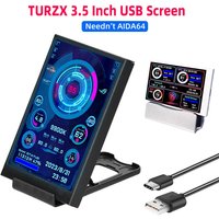 TURZX 3,5 / 5-calowy ekran dodatkowy IPS USB do komputera CPU GPU RAM HDD Monitor typu C Wyświetlacz NO AIDA64 LCD dla Windows 10 11