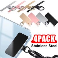 4/1PCS Ultra Thin Stainless Steel Phone Tether Tab Universal Cellphones Lanyard Patch Gasket Hang Rope Straps Metal Card Clip
