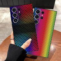 Funda Phone Cover Case for Samsung Galaxy S26 Ultra S21 FE S24 Note 20 8 9 10 S25 Plus S10 S9 S20 Ultra S23 Rainbow Honeycomb