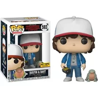 Funko Pop Dustin and Dart #593 Hot Topic 10cm PVC Vinyl Figure Collection Dolls Christmas Gifts Collection Gift Toys