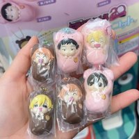 Bandai Gashapon Anime Keychain Ouran High School Host Club Tamaki Suoh Cute Pink Swaddle Shape Pvc Bag Charm For Anime Fans