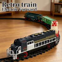 Vintage Electric Train Rail Car Simulation Retro Model with LED Lights & Real Train Sound Train High Speed Rail Kids Toy Set