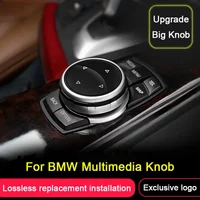For BMW 1 2 3 4 5 6 7 Series X3 X5 X6 F20 F30 F10 F07 E46 E60 E90 E70 xDrive Car Console Multimedia Big Knob Covers Button Trim