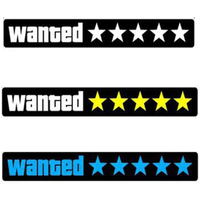 Wanted 5 Star Car Windshield Glow Panel Electric Marker Lamp Blue LED Decoration Light Sticker Flashing Lights