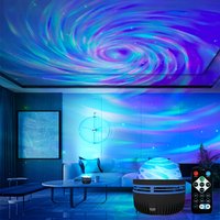 LED Starry Night Light Remote Control Rotating Galaxy Aurora Projection Lamp USB Plug-in Star Aurora Lamp for Bedroom KTV Party