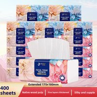 6-18 Packs, 400 Sheets Of 5-layer 80 Tissue Paper, Napkins, Hand Wipes, Toilet Paper, Large Size Wooden Tissue Paper