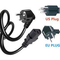 Computer Power Cord EU US Plug to C13 Power Lead EU CEE 7/7 SCHUKO NEMA 5-15P to IEC 60320 C13 Power cable for PC Printer