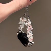 Two tone butterfly pearl bracelet for Xiaomi Band 10 8/9 Pro girl strap for Huawei Band 8/9/10 Fit34 universal 18/20mm high-end