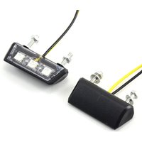 12V Mini Motorcycle LED License Plate Light Motorbike LED Rear Tail Number Lamp Universal Moto Plastic White Light Indicators