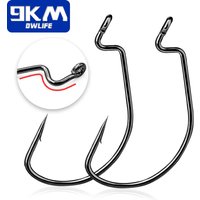Wide Gap Offset Worm Fishing Hooks Jig Carp Fishing Softjerk Texas Rig Hooks Soft Worm Lure EWG Hooks Accessories Sea Freshwater