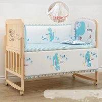 Baby Bed: Solid Wood Unpainted Convertible Crib, Multi-Functional Baby Bassinet, Movable Toddler Bed for Newborns