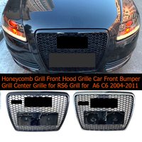 Honeycomb Grill Front Hood Grille Car Front Bumper Grill Center Grille for RS6 Grill for A6 C6 2004-2011