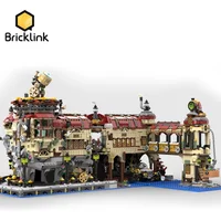 Bricklink Ideas Steam-Punk City Medieval Castle Steam Powered Science House MOC-121751 Set Building Blocks Toys Children Gift