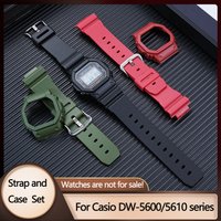 For Casio DW5600/5610 DW5600HR/GW-M5610 GW-B5600 Gshock Silicone watch band + Protective Case Replacement Bracelet Bezel Set