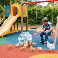 Spherical Rolling Chicken Ball Cage | Portable Plastic Hen House | Outdoor Mobile Walking Poultry Coop for Farm & Garden