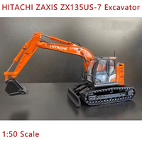 Diecast 1:50 Scale HITACHI ZAXIS ZX135US-7 Excavator Alloy Car Model Collection Souvenir Display Ornaments
