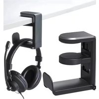 Under Desk Headphone Holder For Bose Sony AirPods Max Rotating Clamp Design Desktop Cable Tidy Accessories Adjustable Desk Mount