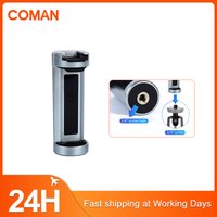 COMAN EX350 Phone Holder Clamp With Cold Shoe Mount For Video Light Mic Tripod Monopod Base Mobile Phone Clip For iPhone Samsung
